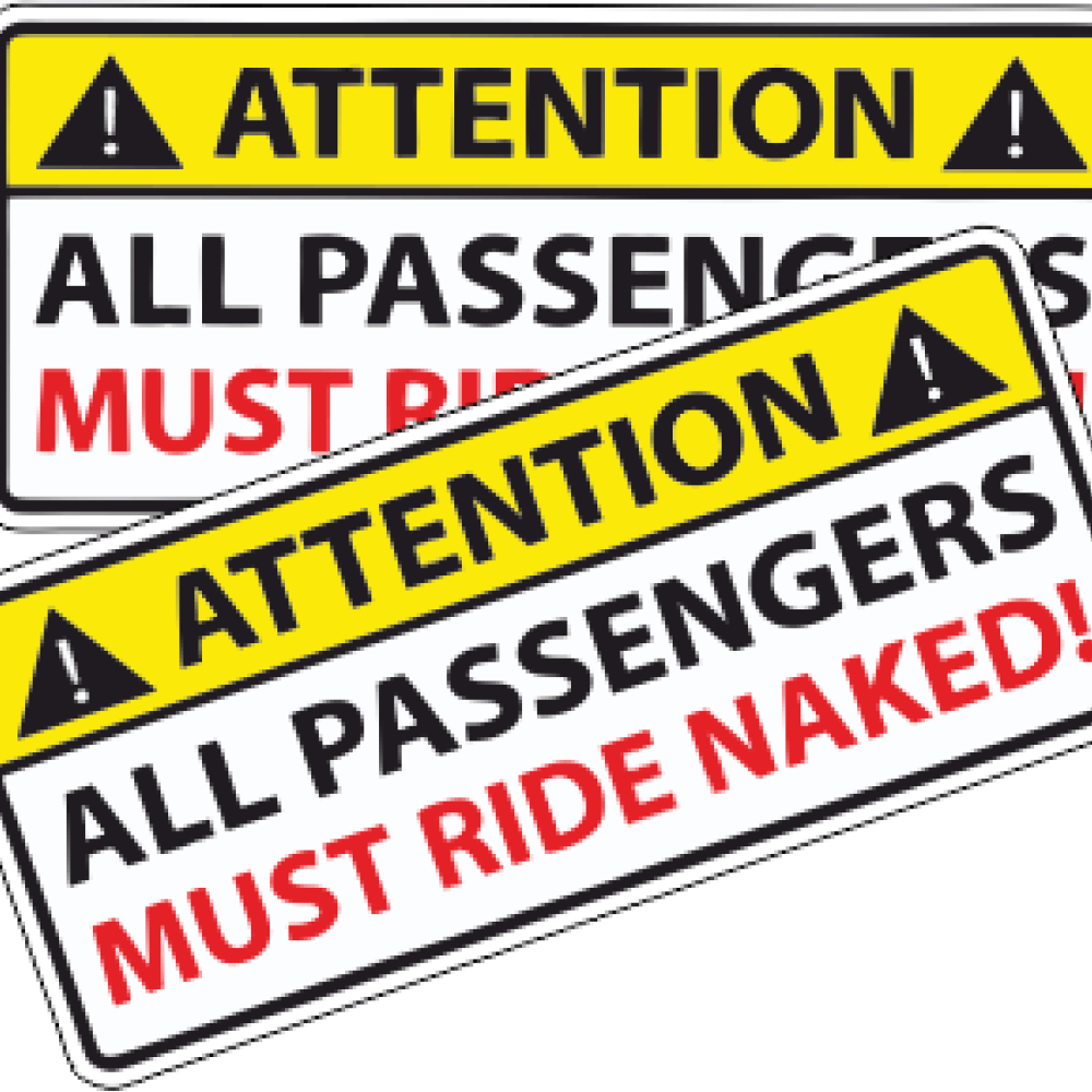 stickere Warning Must Ride Naked