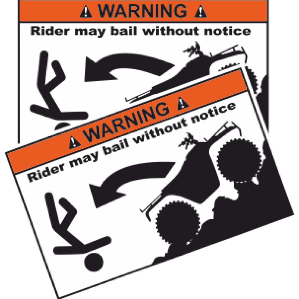stickere Warning Rider May bail