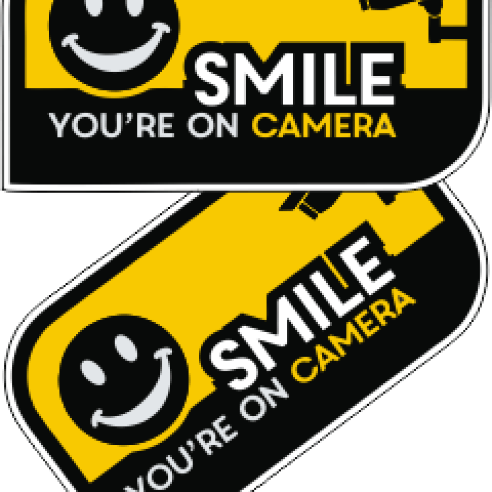 stickere Warning Smile for Camera