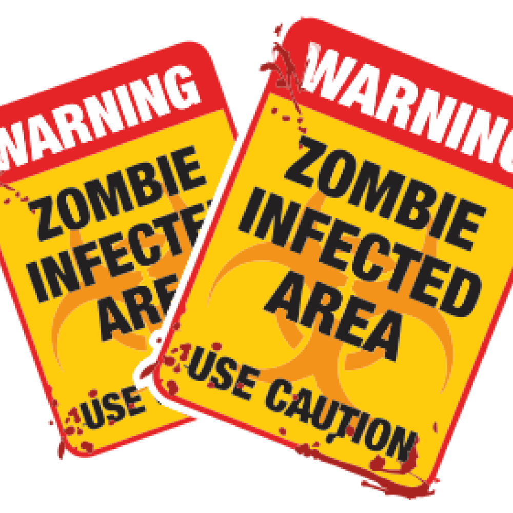 stickere Warning Zombie Area