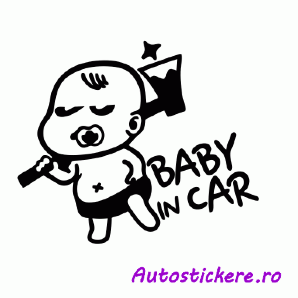 stickere Baby in car 6
