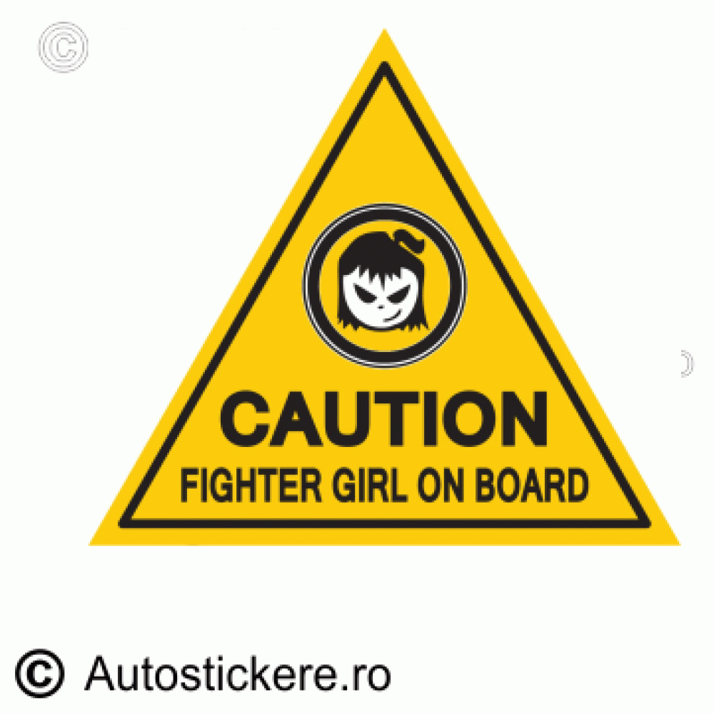 stickere Fighter girl on board